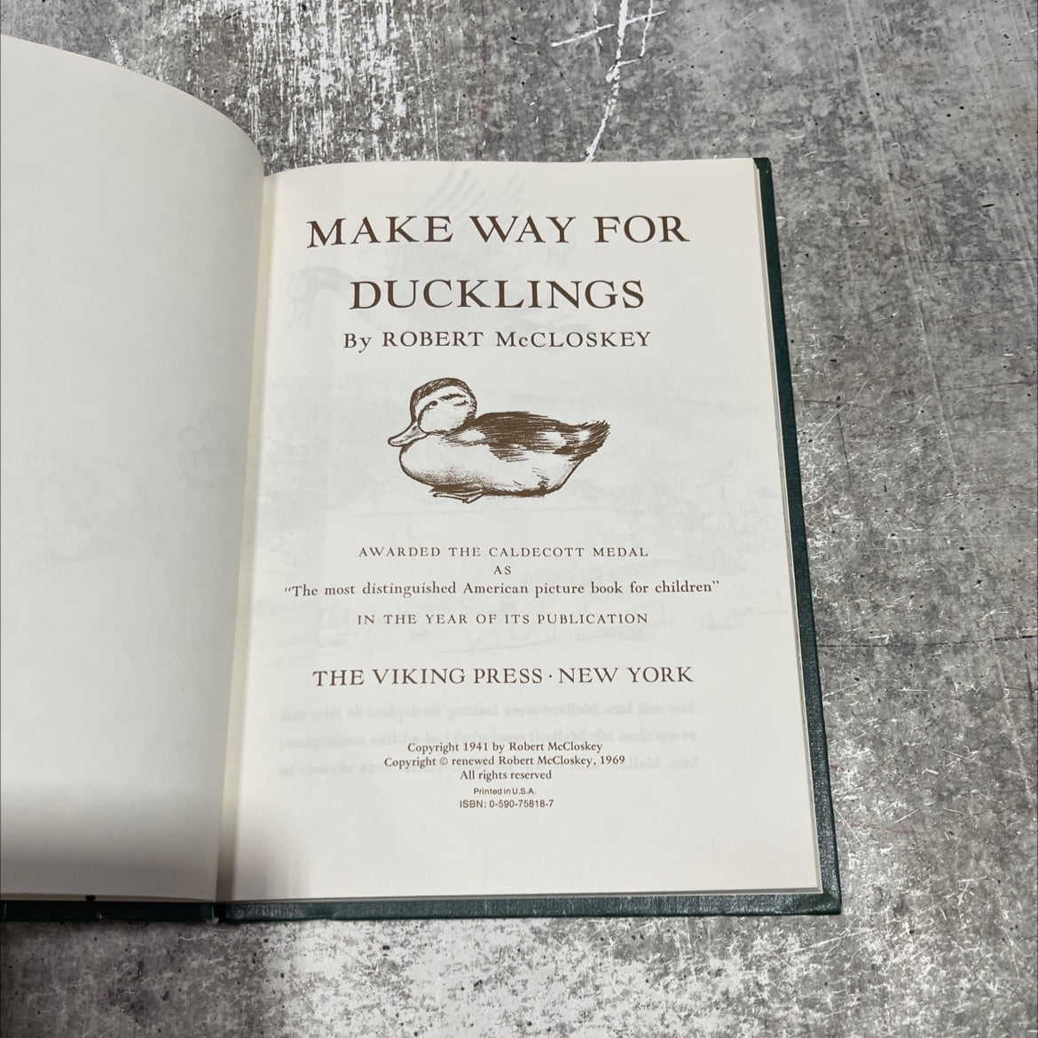 make way for ducklings book, by robert mccloskey, 1969 Hardcover image 2