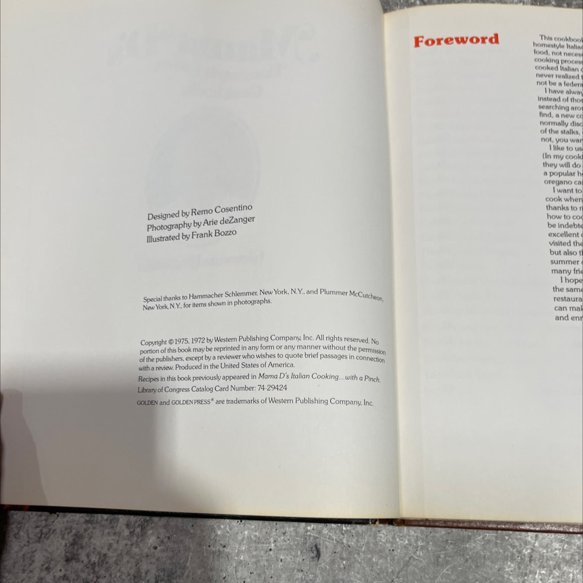 mama d's homestyle italian cookbook book, by Giovanna D'Agostino, 1975 Hardcover image 3