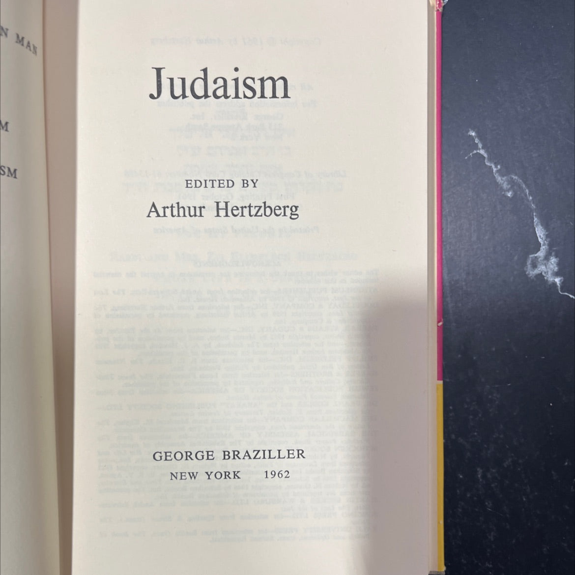 man and god in judaism book, by Arthur Hertzberg, 1962 Hardcover image 2