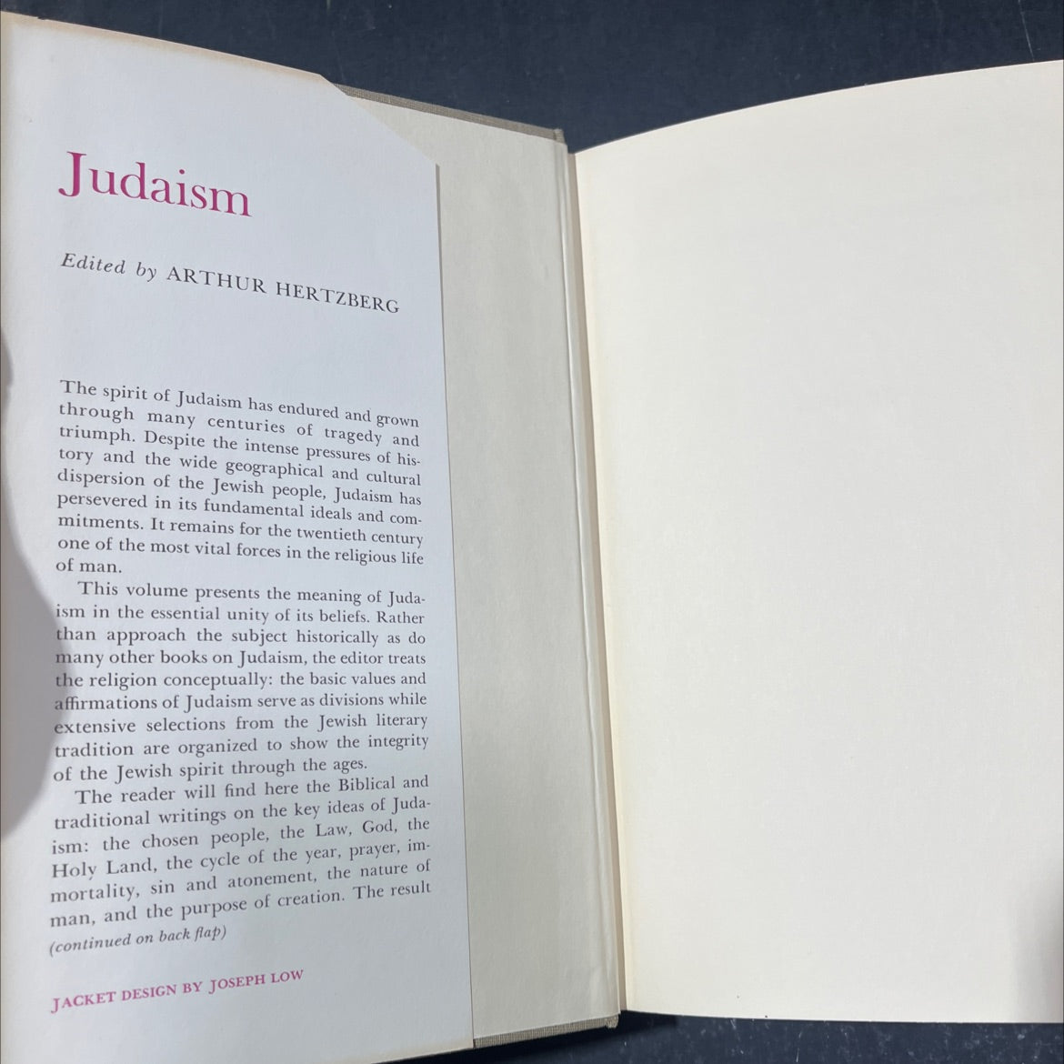 man and god in judaism book, by Arthur Hertzberg, 1962 Hardcover image 4