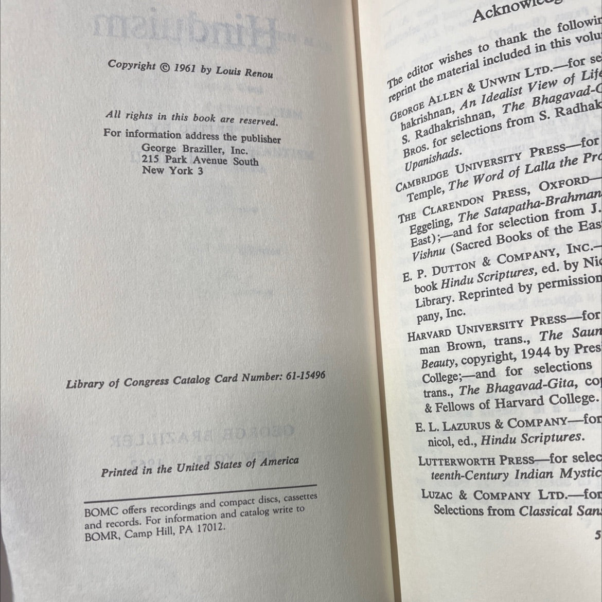 man and his religions book, by Louis Renou, 1962 Hardcover image 3