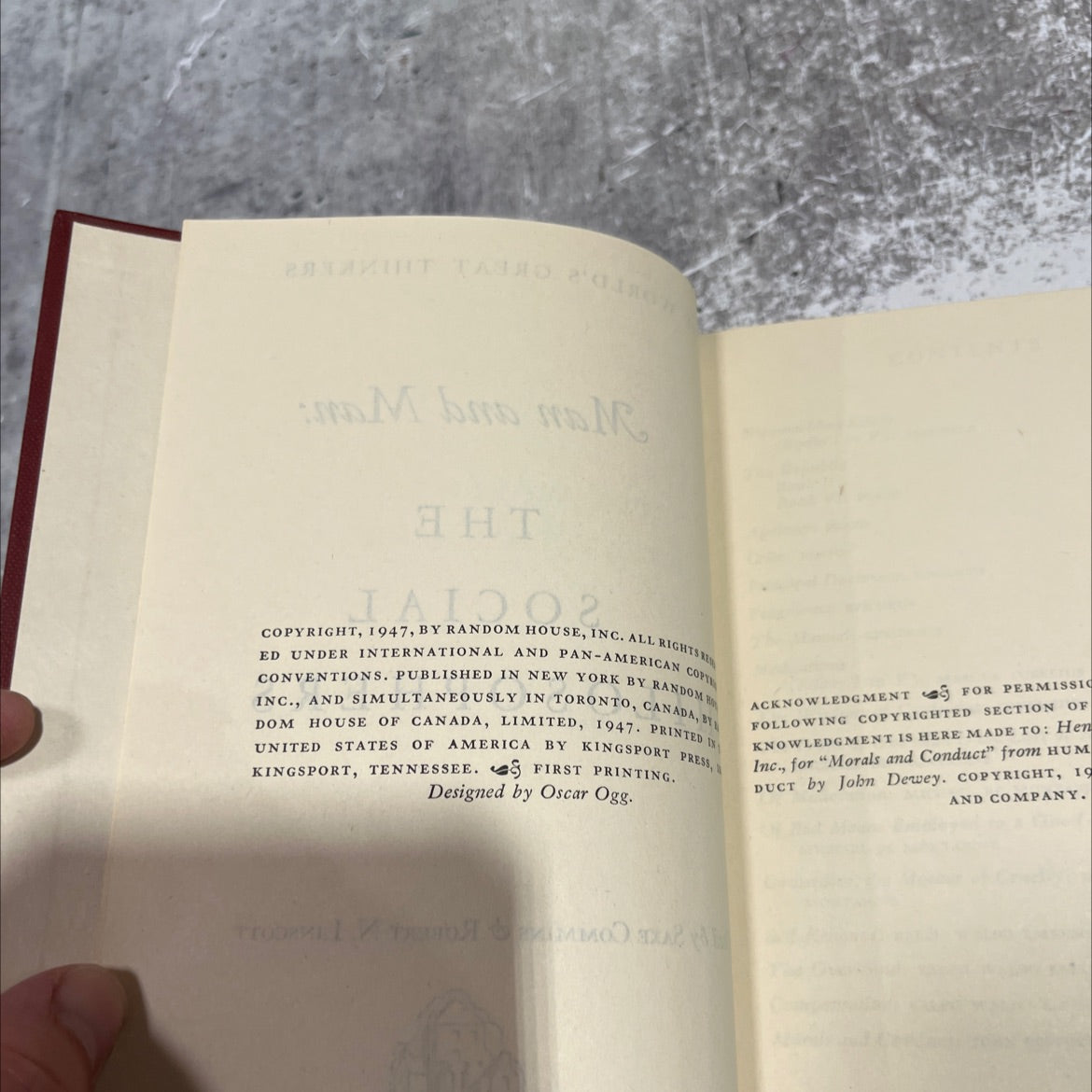 man and man: the social philosophers book, by unknown, 1947 Hardcover image 3