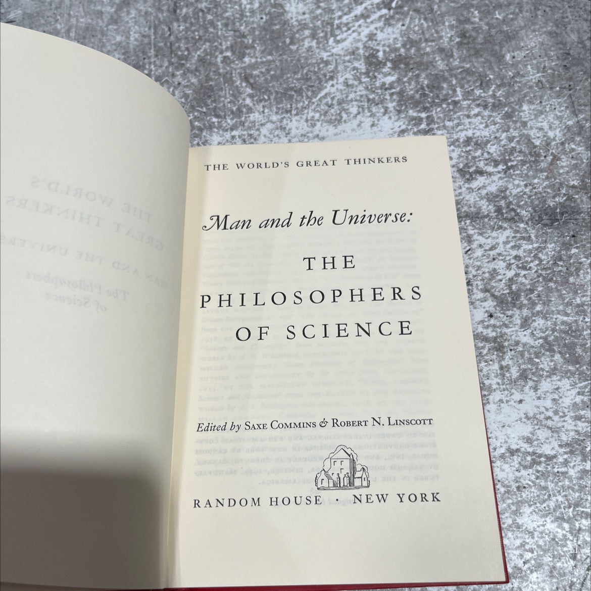 man and the universe: the philosophers of science book, by saxe commins & robert n. linscott, 1947 Hardcover image 2