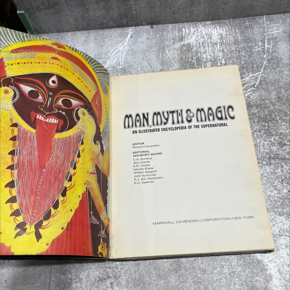 man myth & magic an illustrated encyclopedia of the supernatural book, by Richard Cavendish, 1970 Hardcover image 2