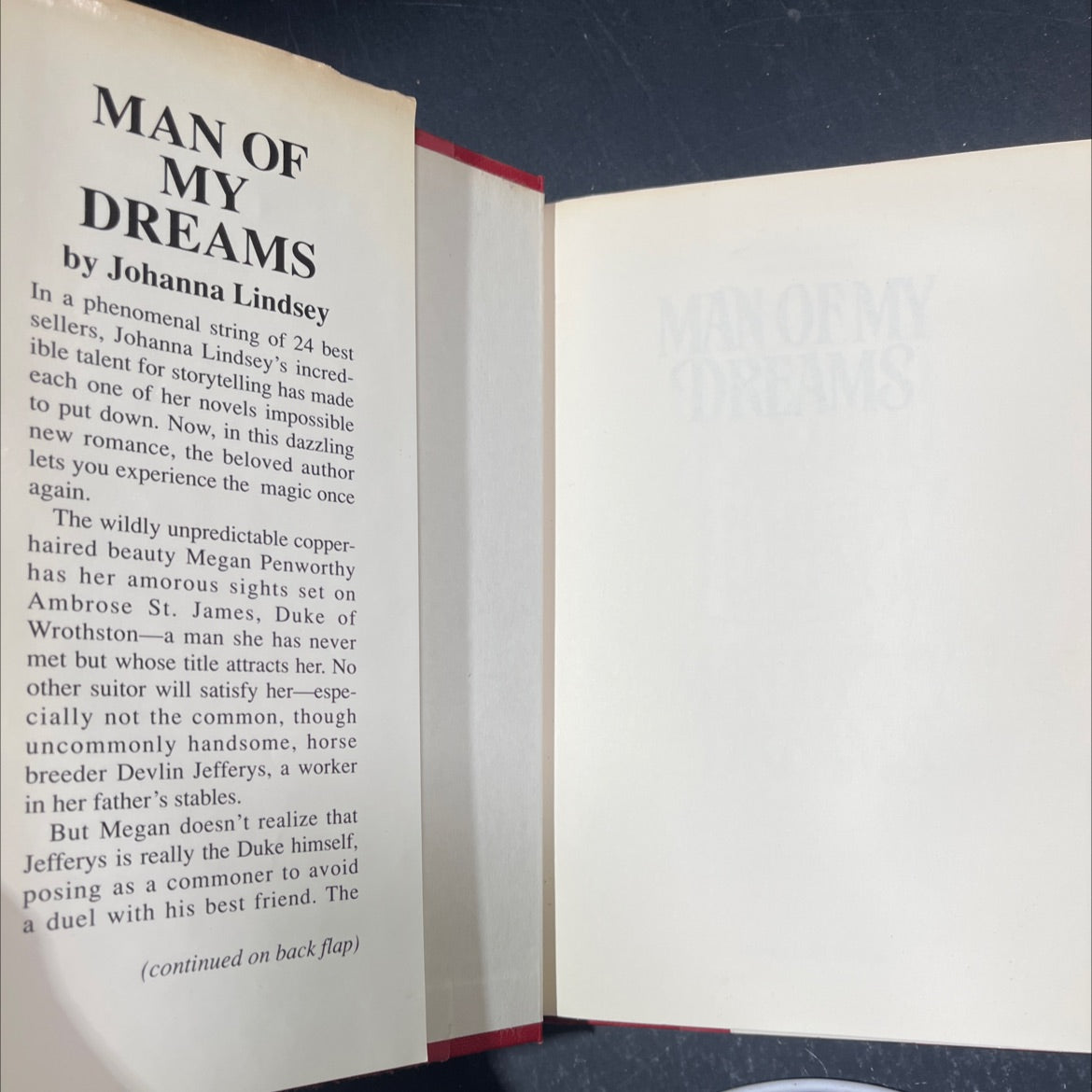 man of my dreams book, by johanna lindsey, 1992 Hardcover image 4
