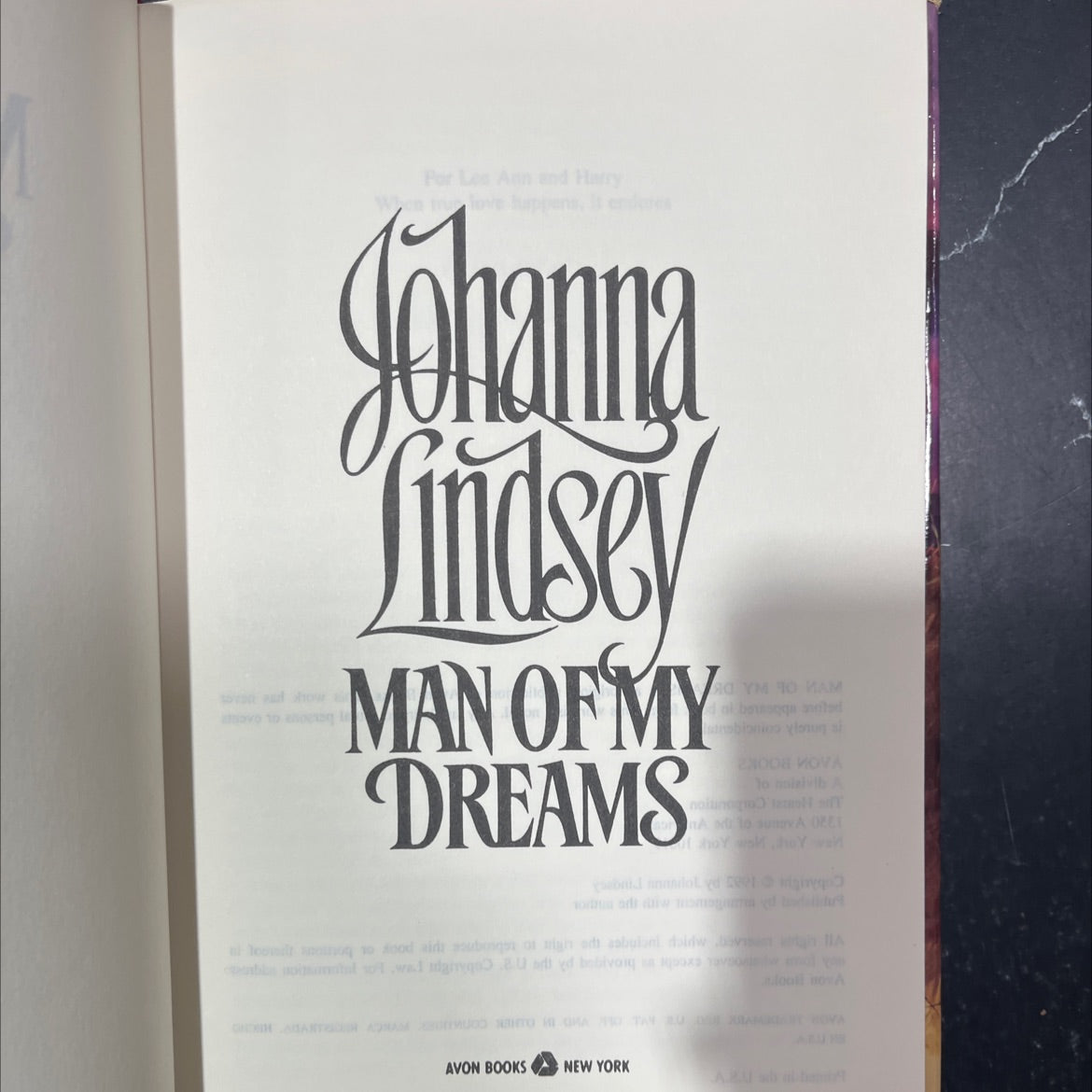 man of my dreams book, by johanna lindsey, 1992 Hardcover image 2