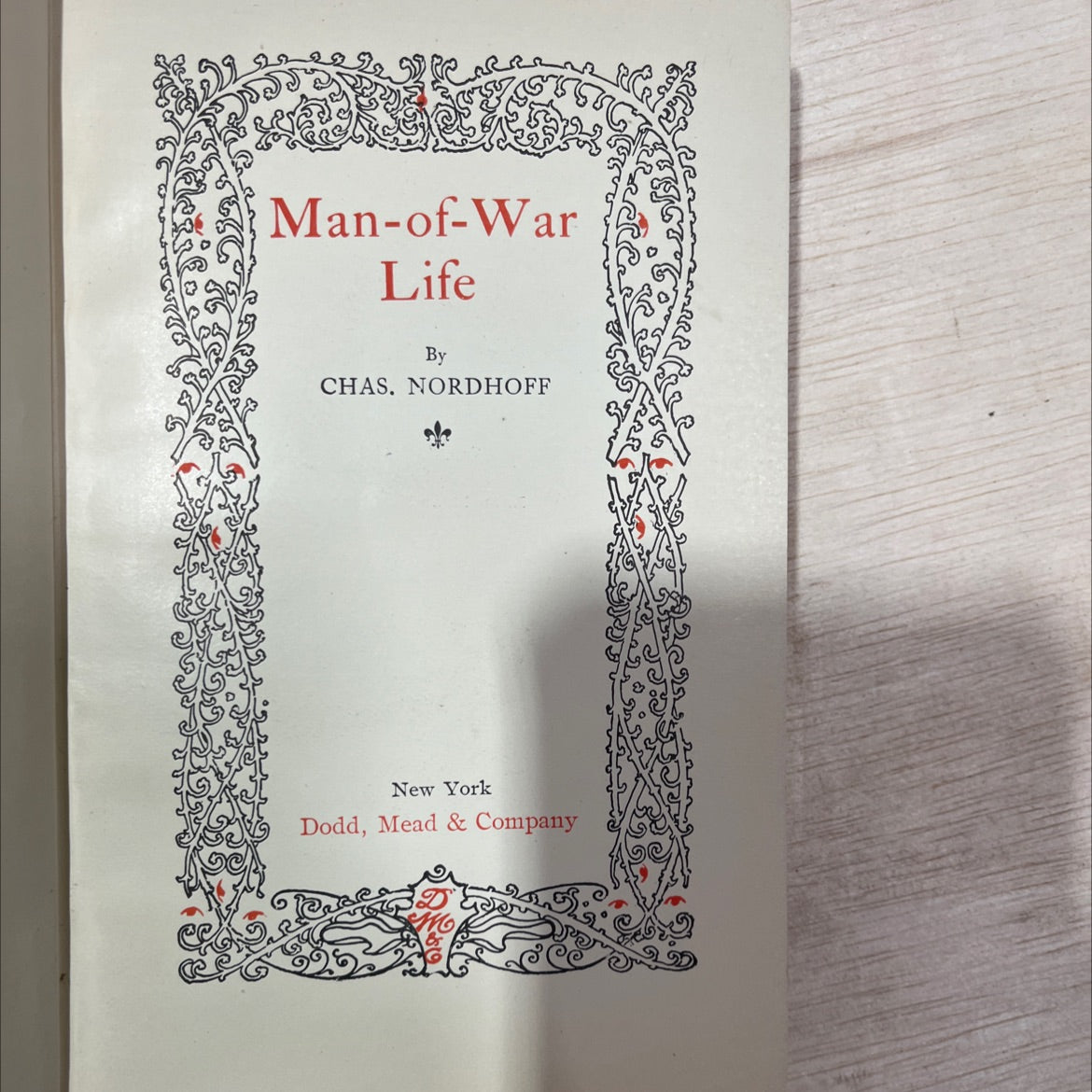 man-of-war life book, by chas. nordhoff, 1895 Hardcover, Antique image 2