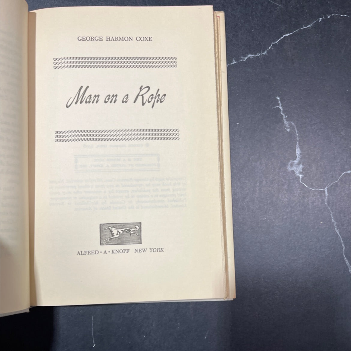 man on a rope book, by george harmon coxe, 1956 Hardcover image 2