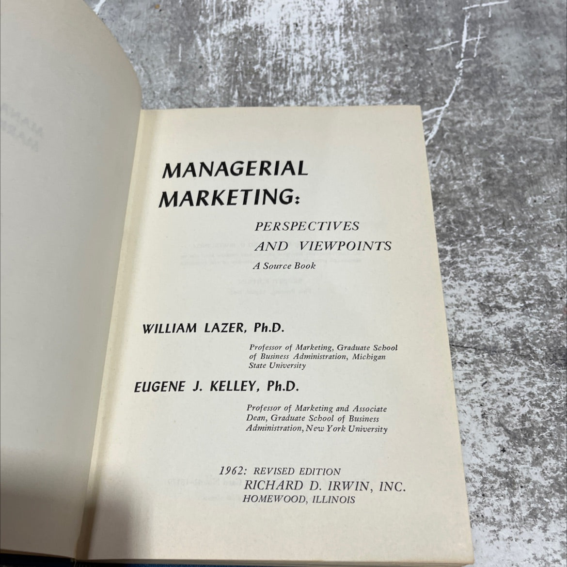 managerial marketing: perspectives and viewpoints a source book book, by william lazer, ph.d. and eugene j. kelley, image 2