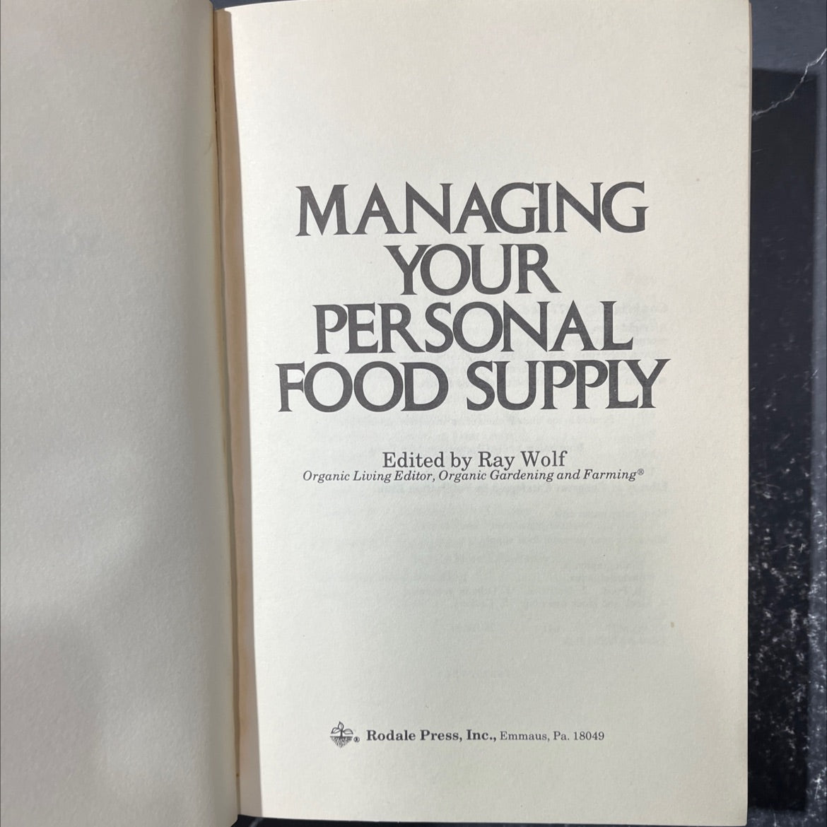 managing your personal food supply book, by Ray Wolf, 1977 Hardcover image 2