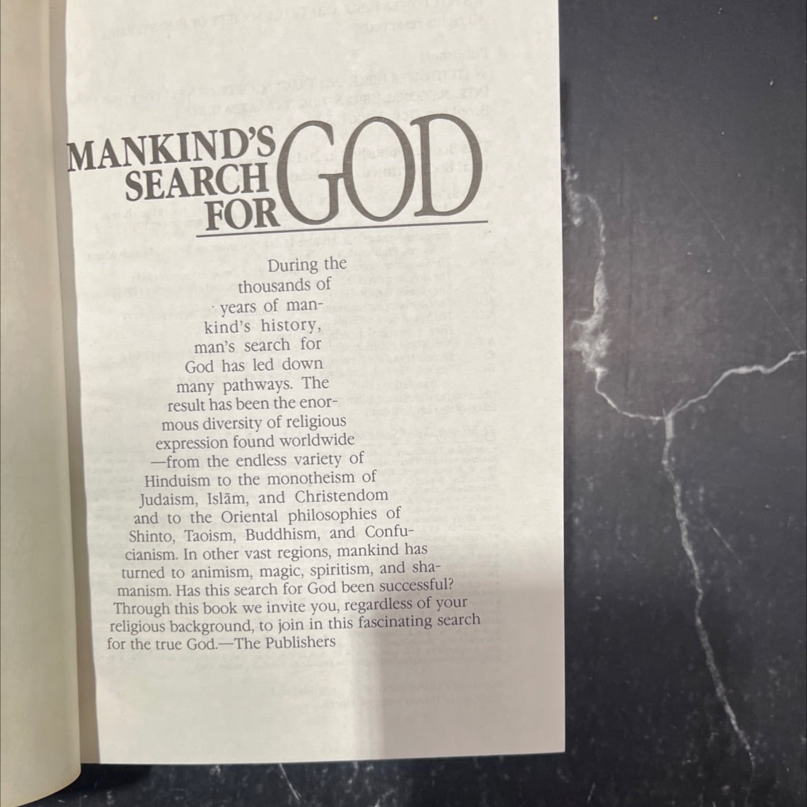 mankind's search for god book, by unknown, 1990 Hardcover image 2