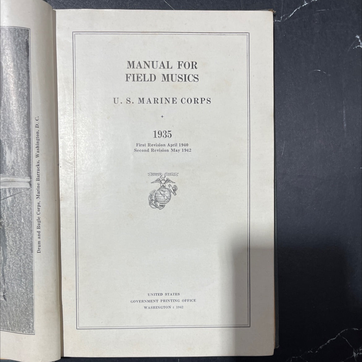 manual for field musics u.s. marine corps book, by unknown, 1942 Hardcover image 2