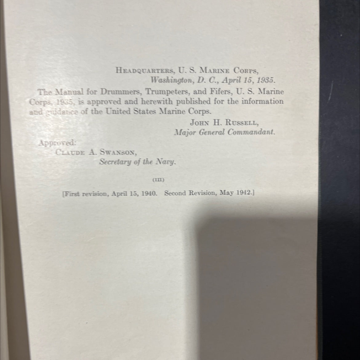 manual for field musics u.s. marine corps book, by unknown, 1942 Hardcover image 3
