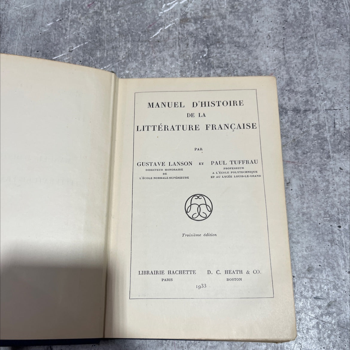 manual of the history of french literature book, by gustave lanson and paul tuffrau, 1933 Hardcover image 2