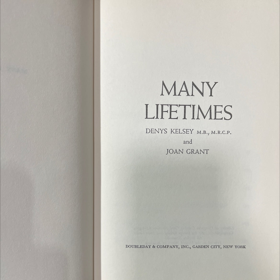many lifetimes book, by denys kelsey, joan grant, 1967 Hardcover image 2
