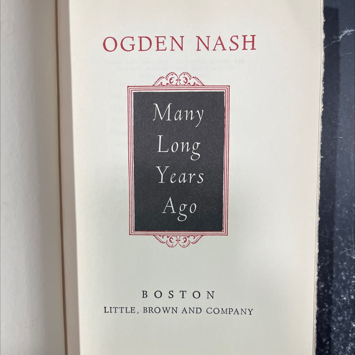 many long years ago book, by ogden nash, 1945 Hardcover image 2