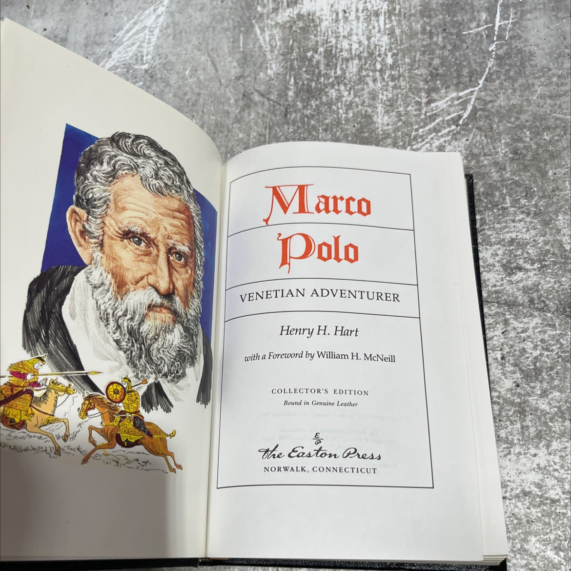 marco polo venetian adventurer book, by Henry H. Hart, 1989 Leather image 2