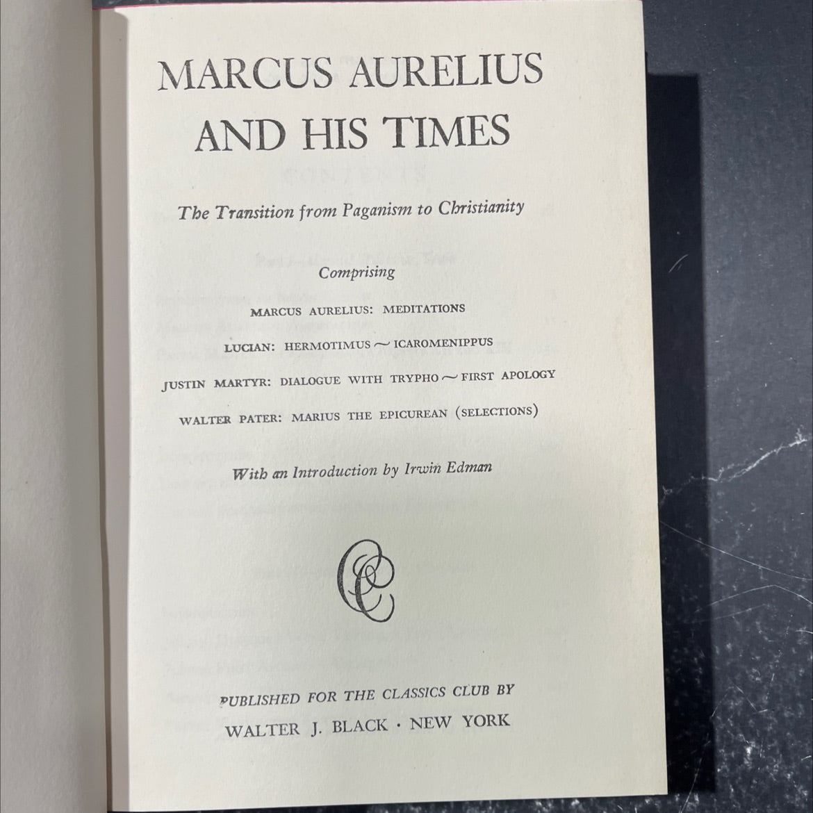 marcus aurelius and his times the transition from paganism to christianity book, by unknown, 1945 Hardcover image 2