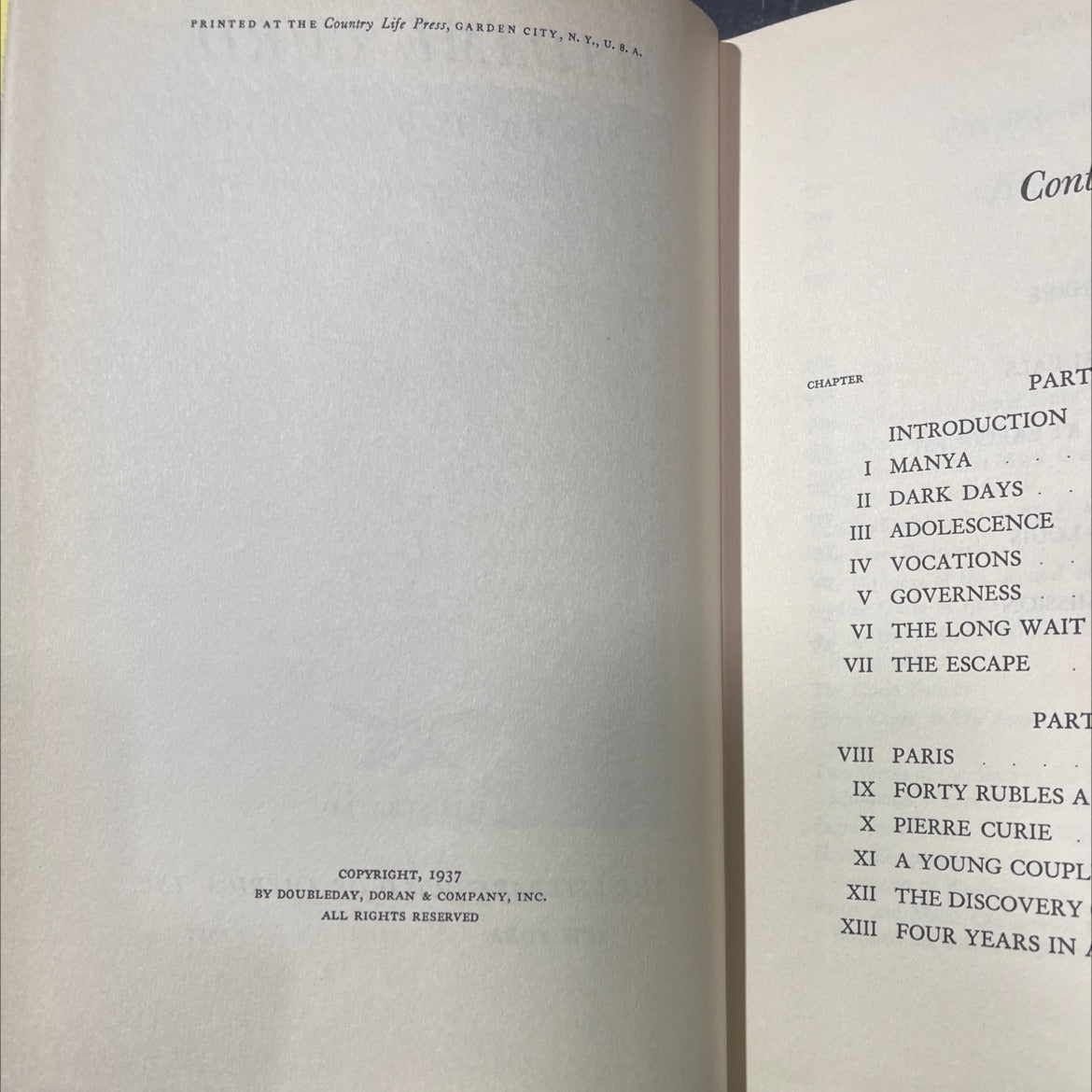 marie curie a portrait book, by blanche de lorier, 1937 Hardcover image 3