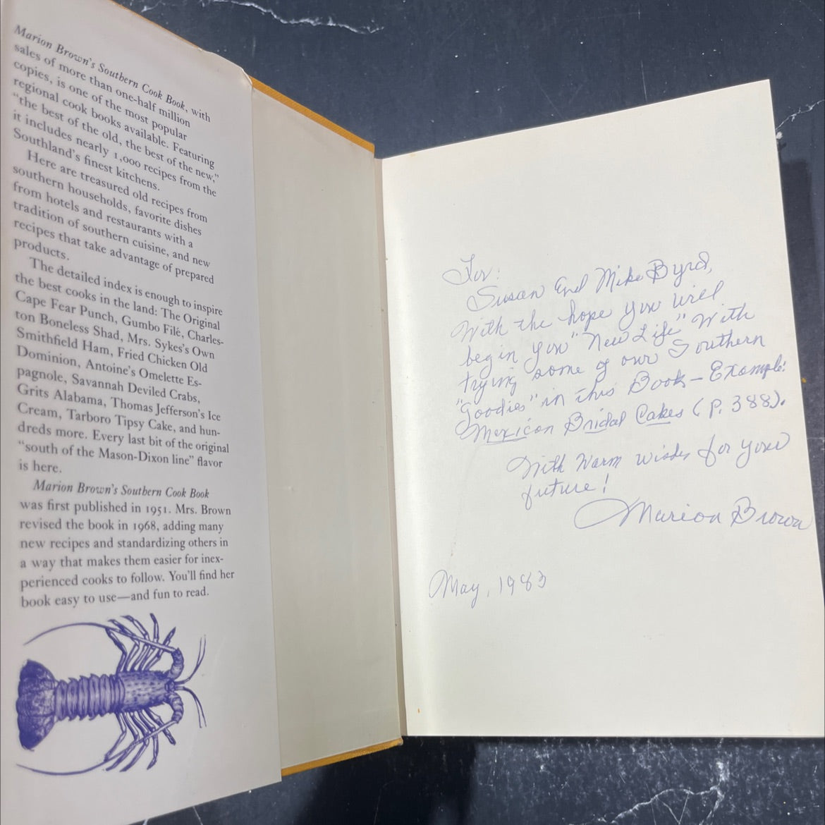 SIGNED marion brown's southern cook book book, by marion brown, 1968 Hardcover image 4