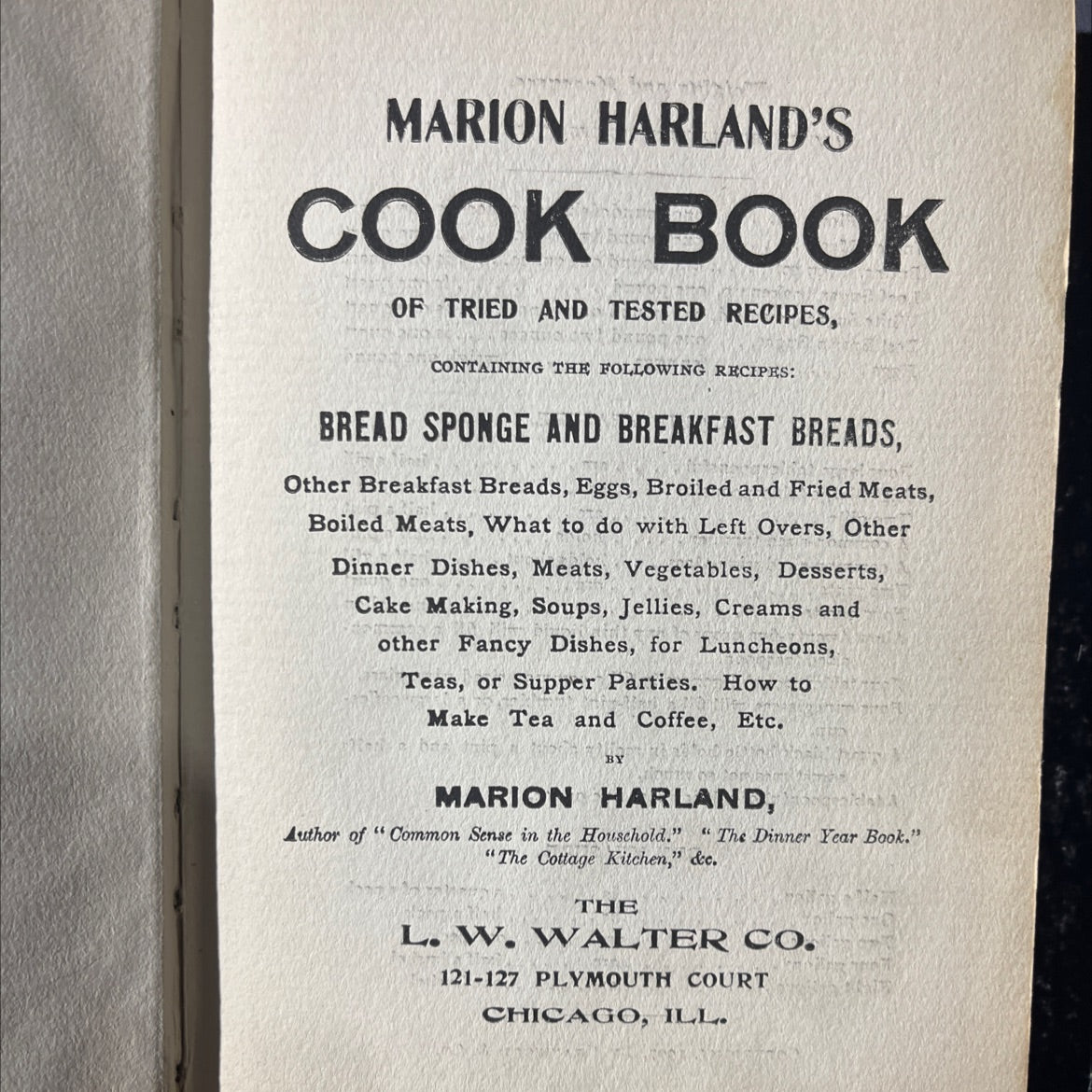 marion harland's cook book of tried and tested recipes book, by marion harland, 1907 Hardcover image 2