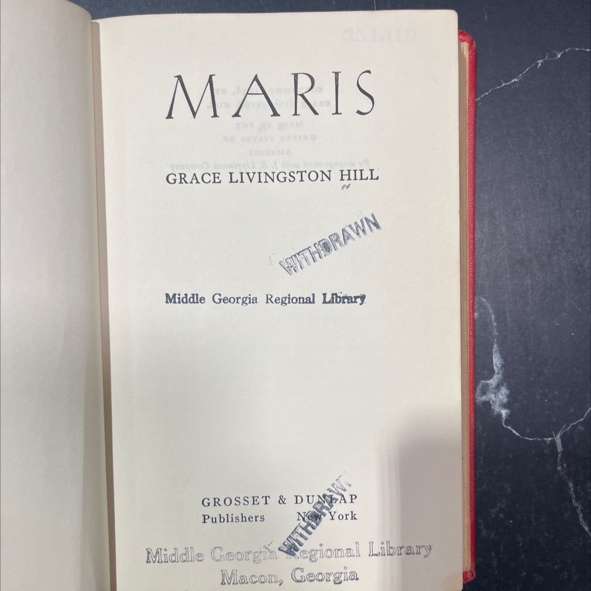 maris aoteema book, by grace livingston hill, 1938 Hardcover image 2