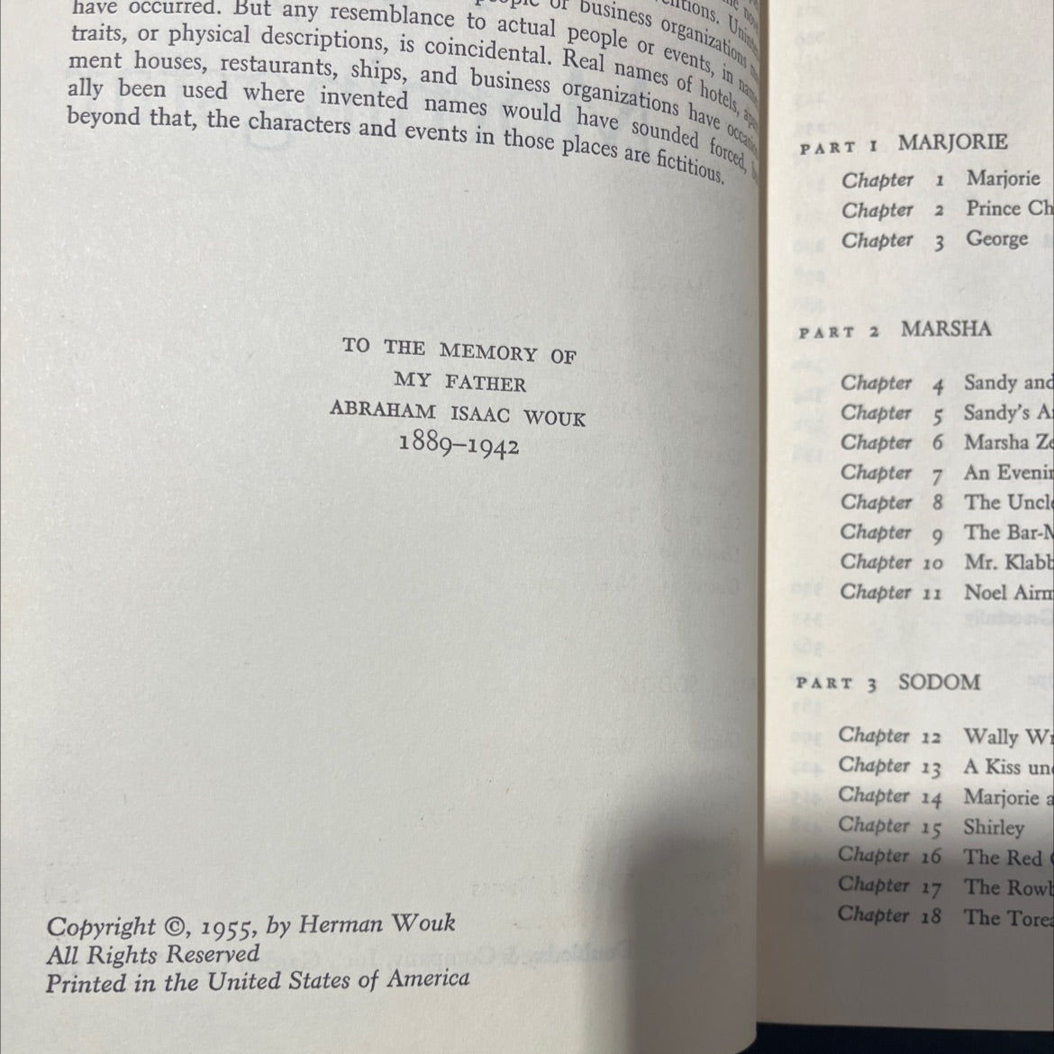 marjorie morningstar book, by herman wouk, 1955 Hardcover image 3