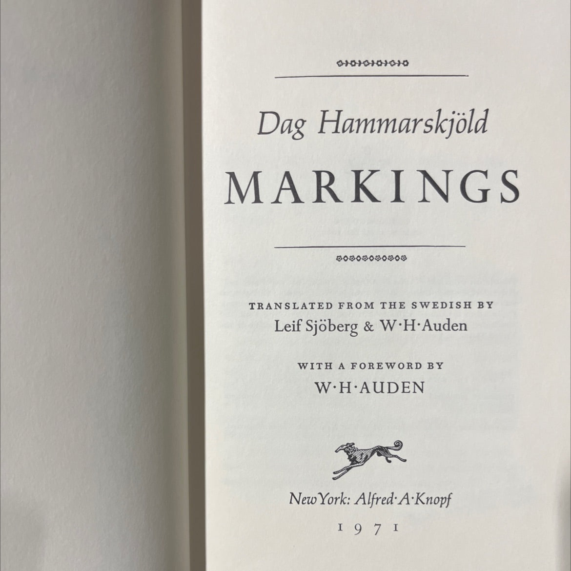 markings book, by dag hammarskjöld, 1971 Hardcover image 2