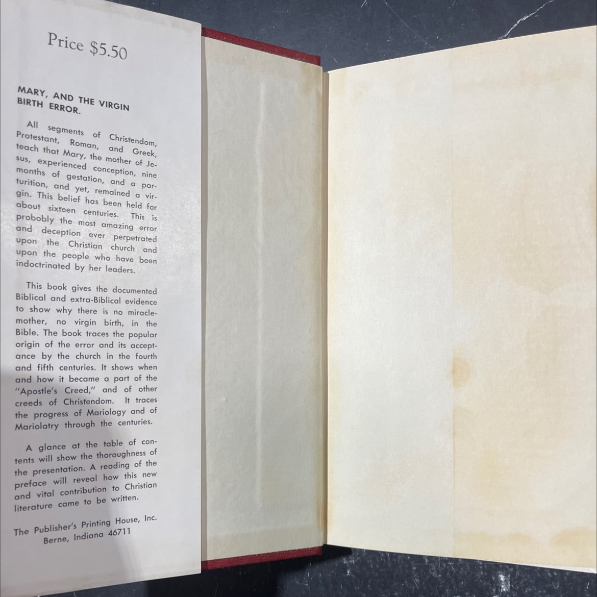 mary and the virgin birth error book, by w. grayson birch, 1966 Hardcover image 4