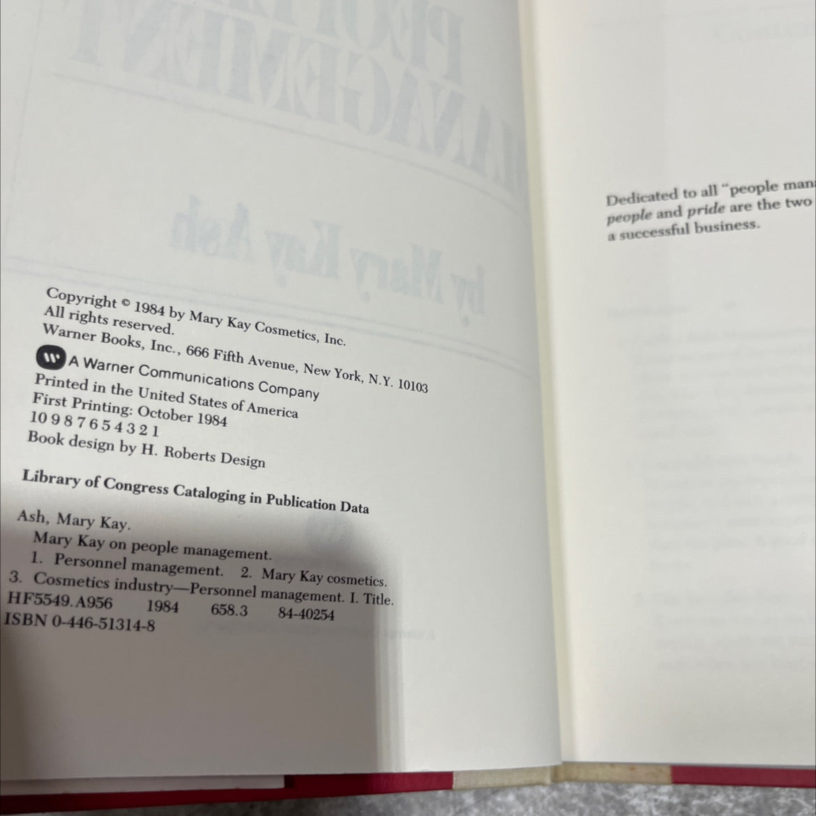 mary kay on people management book, by Mary Kay Ash, 1984 Hardcover image 3