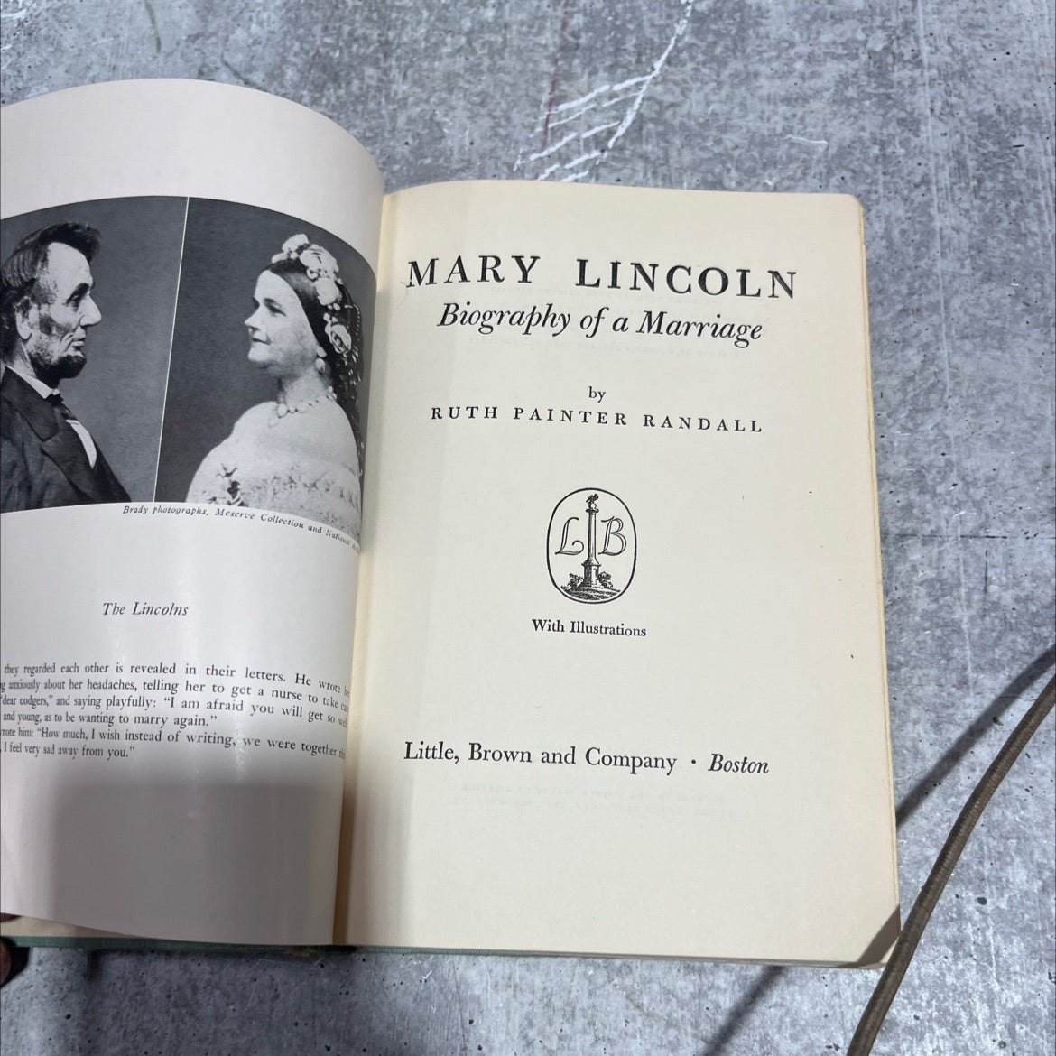 mary lincoln biography of a marriage book, by ruth painter randall, 1953 Hardcover image 2