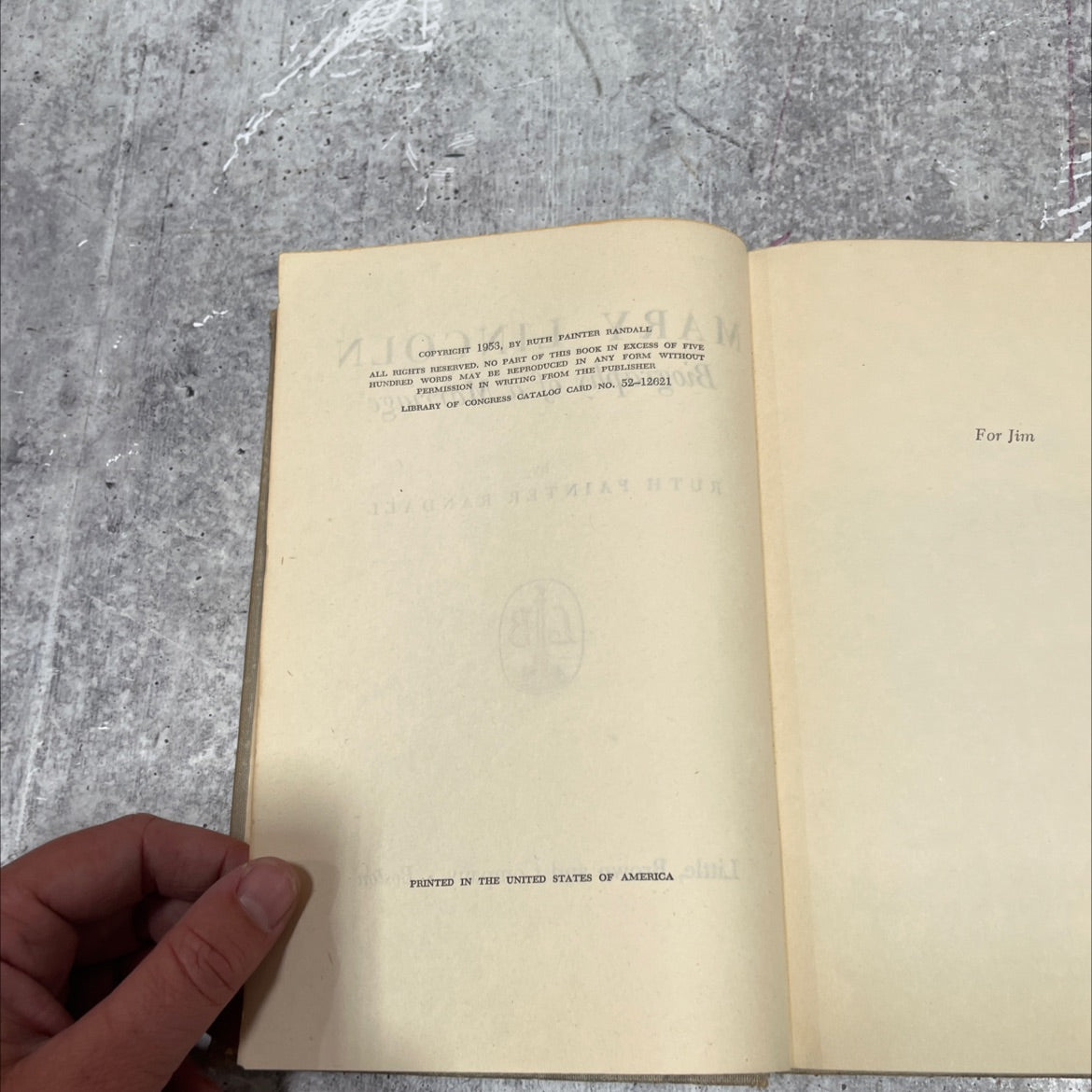 mary lincoln biography of a marriage book, by ruth painter randall, 1953 Hardcover image 3