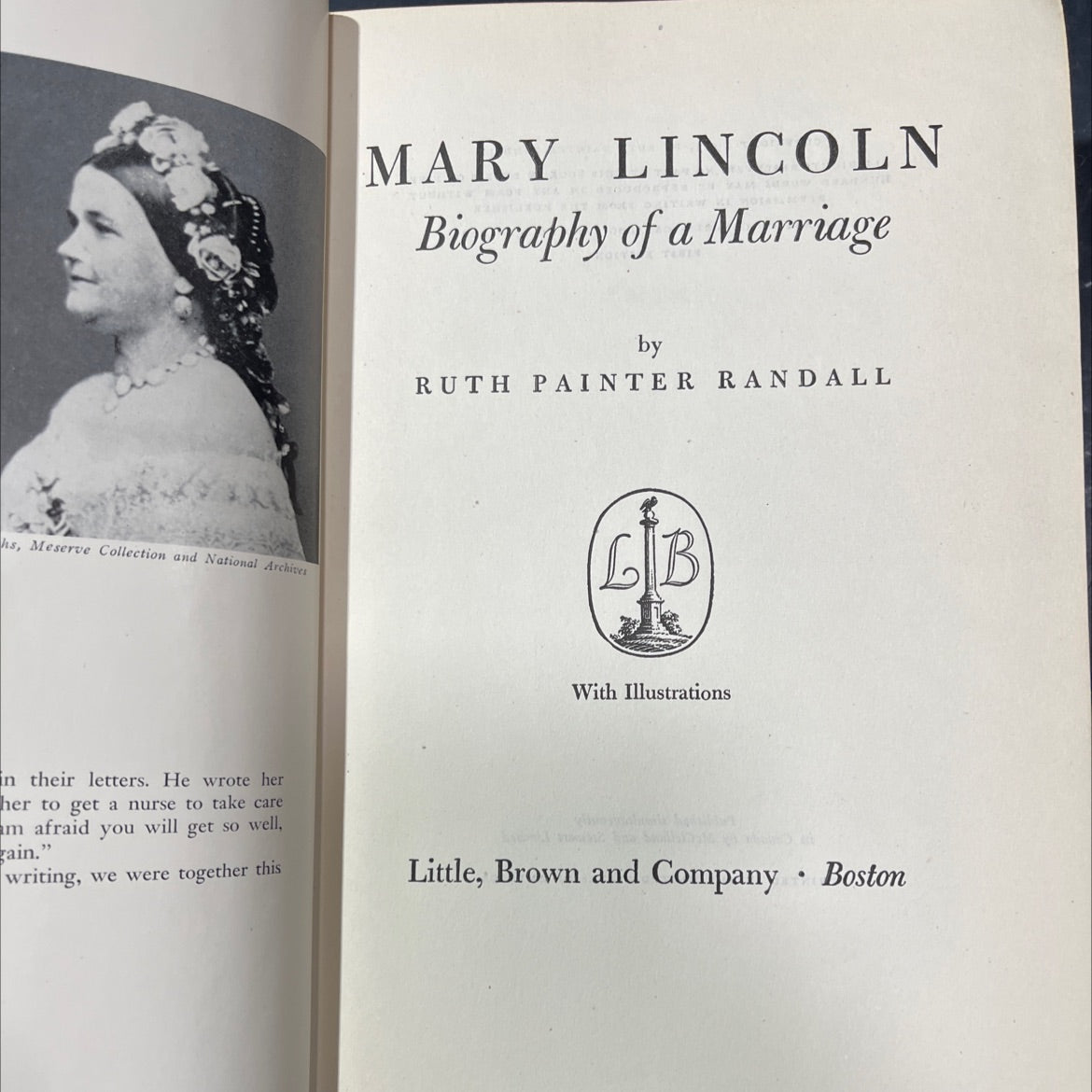 mary lincoln book, by ruth painter randall, 1953 Hardcover image 2
