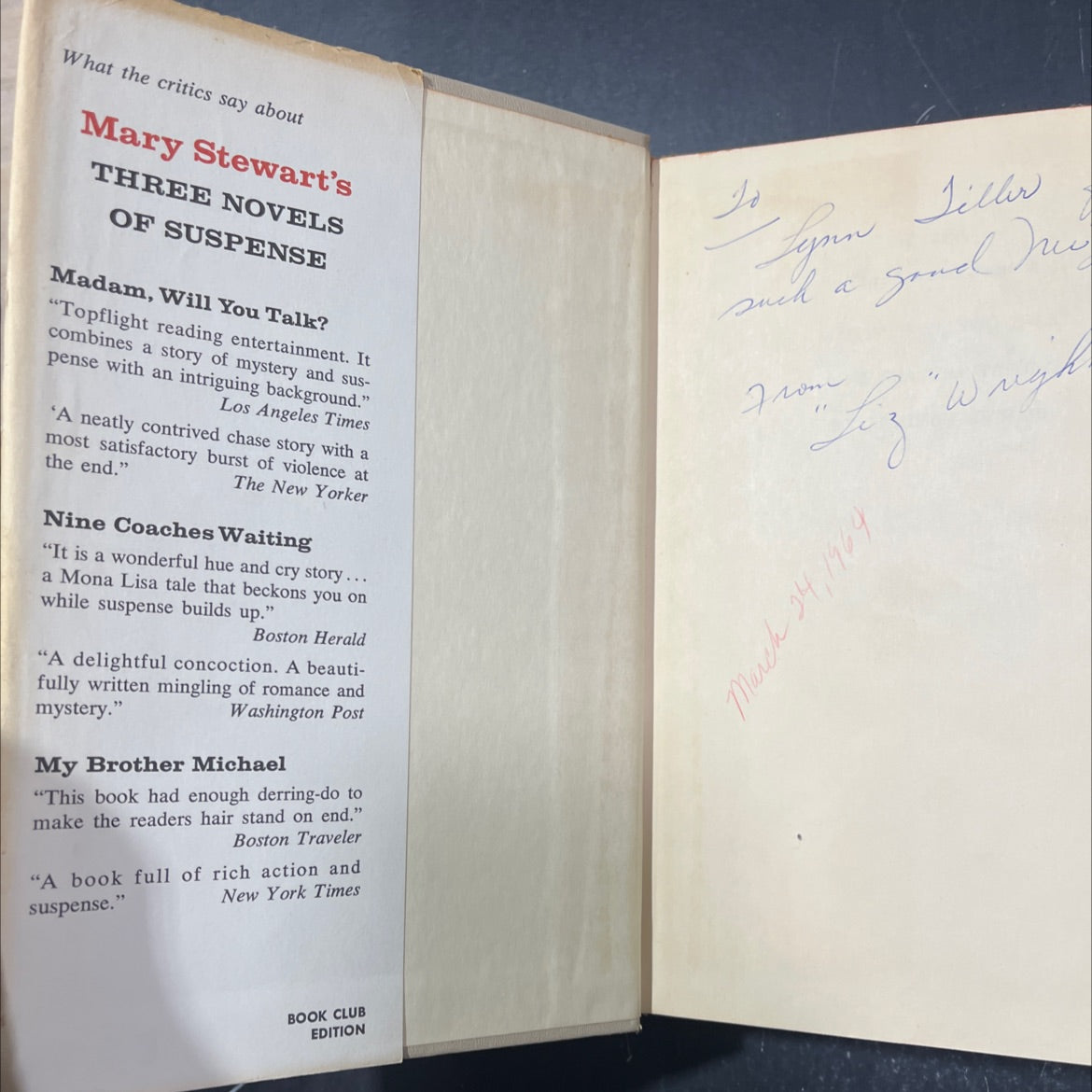 mary stewart three novels of suspense book, by mary stewart, 1970 Hardcover image 4