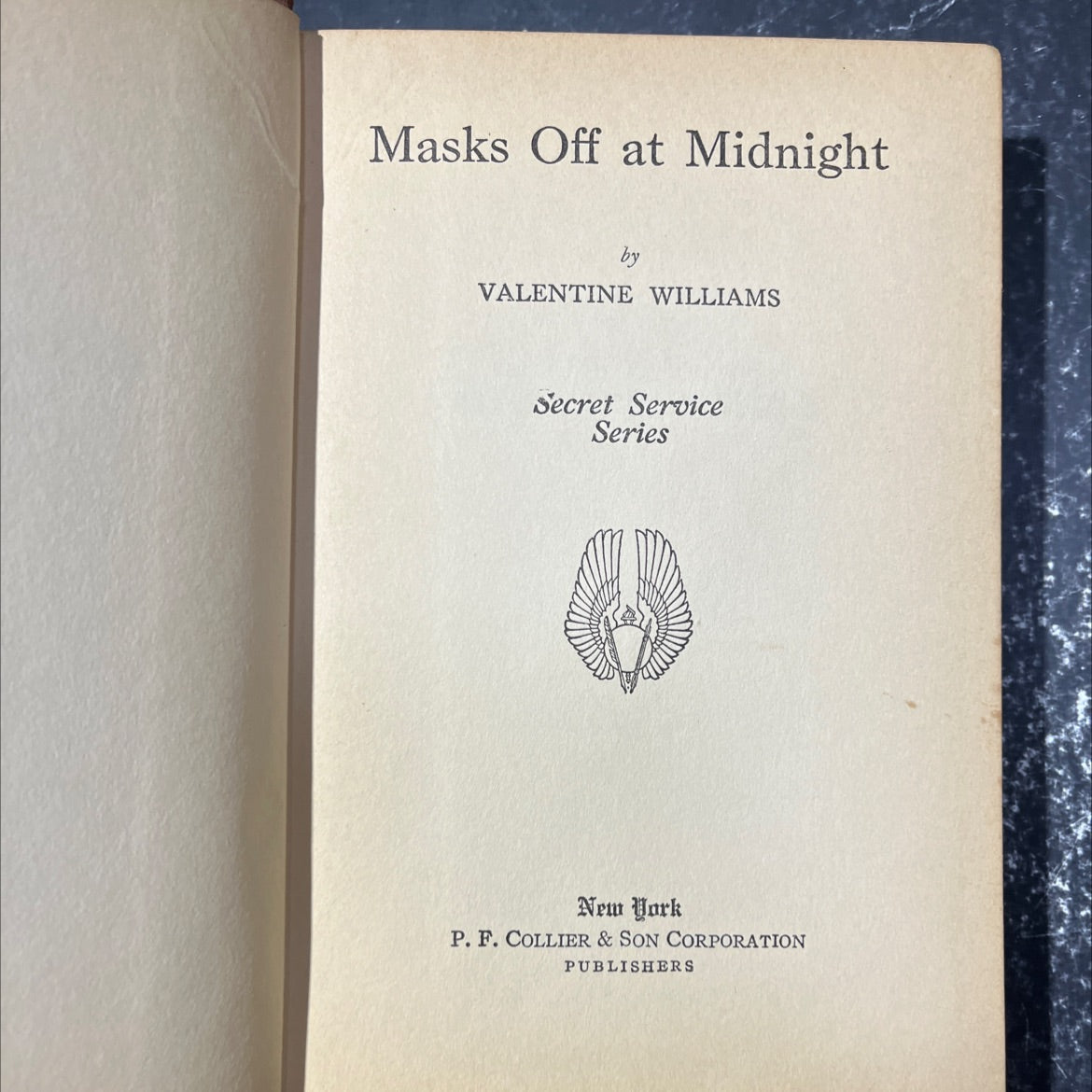masks off at midnight book, by valentine williams, 1934 Hardcover image 2