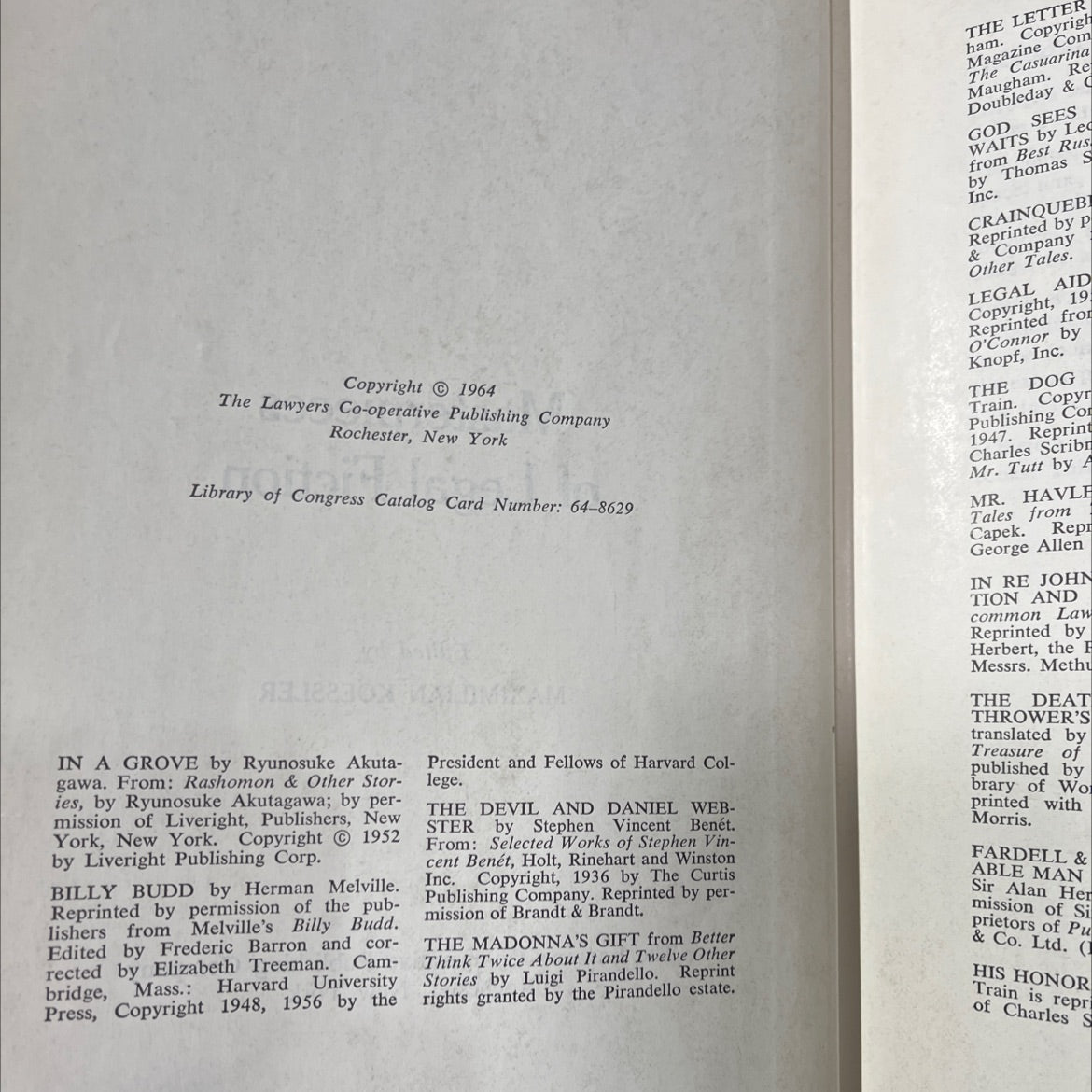 masterpieces of legal fiction book, by maximilian koessler, 1964 Hardcover image 3