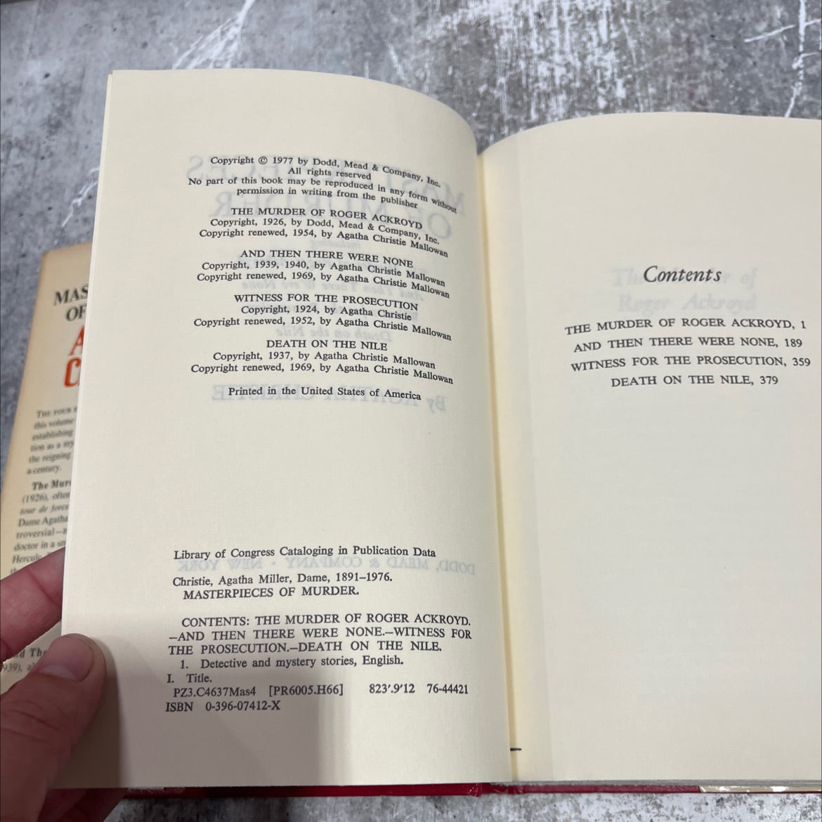 masterpieces of murder book, by agatha christie, 1977 Hardcover image 3