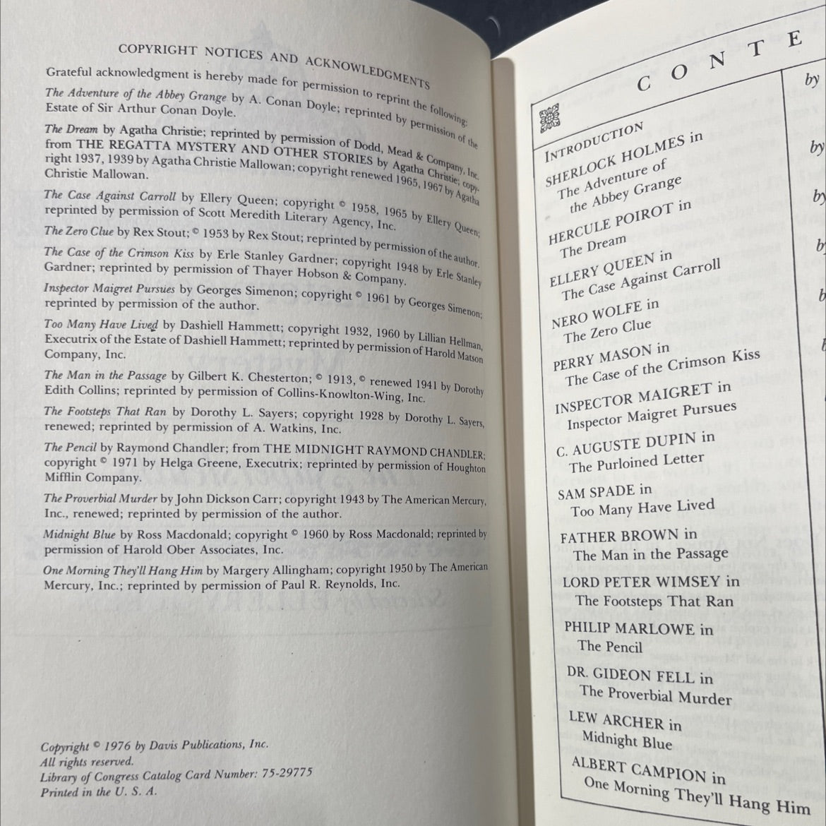 masterpieces of mystery the supersleuths book, by ellery queen, 1976 Hardcover image 3