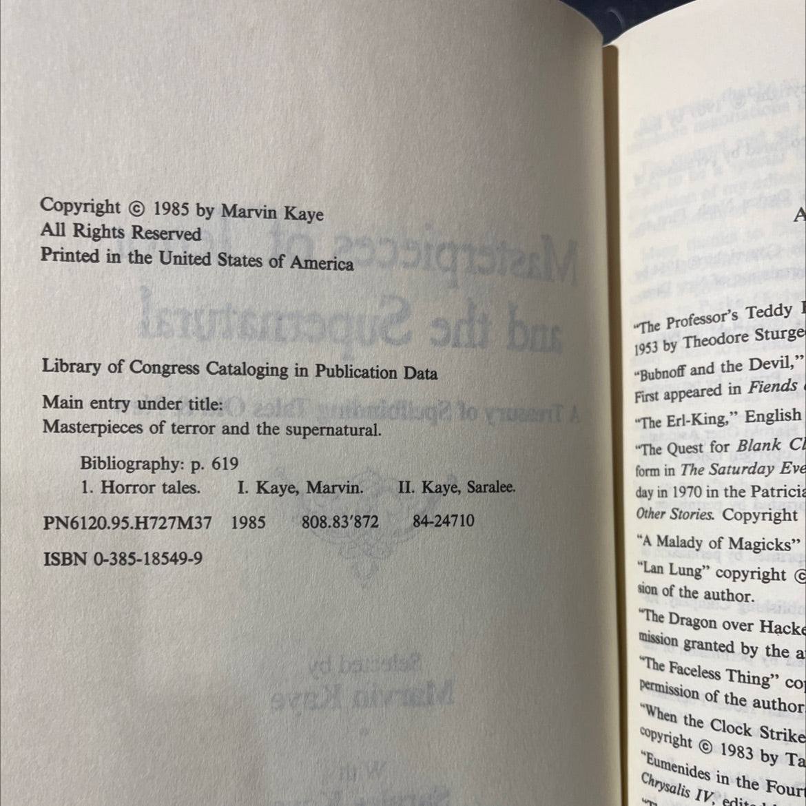 masterpieces of terror and the supernatural a treasury of spellbinding tales old & new book, by Marvin Kaye, Saralee image 3