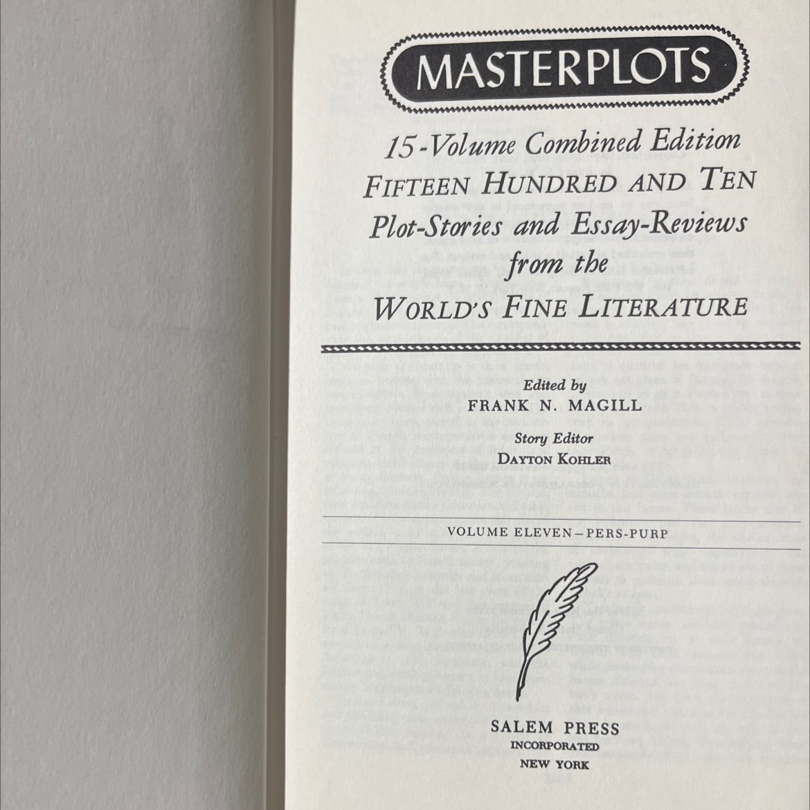 masterplots 15-volume combined edition book, by frank n. magill, 1964 Hardcover image 2