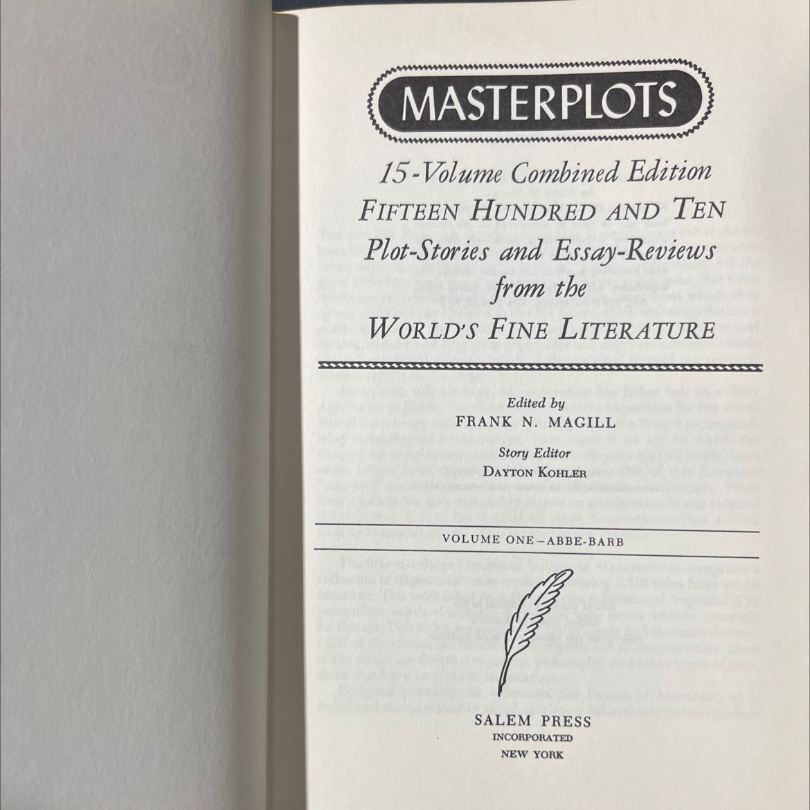 masterplots 15-volume combined edition book, by frank n. magill, 1964 Hardcover image 2