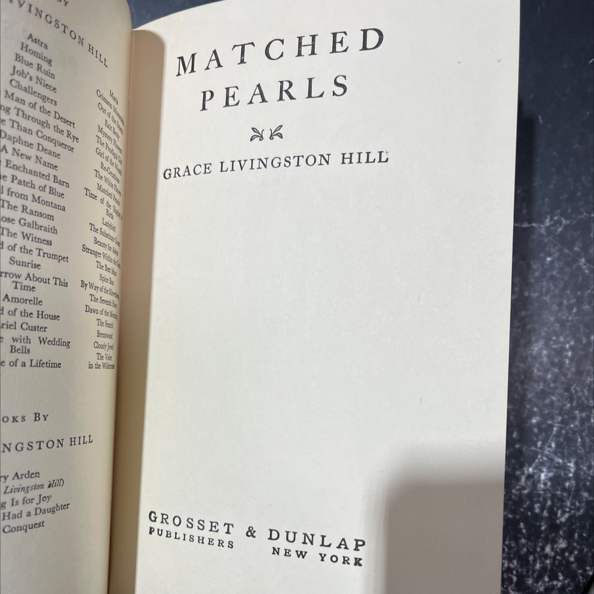matched pearls book, by grace livingston hill, 1933 Hardcover image 2