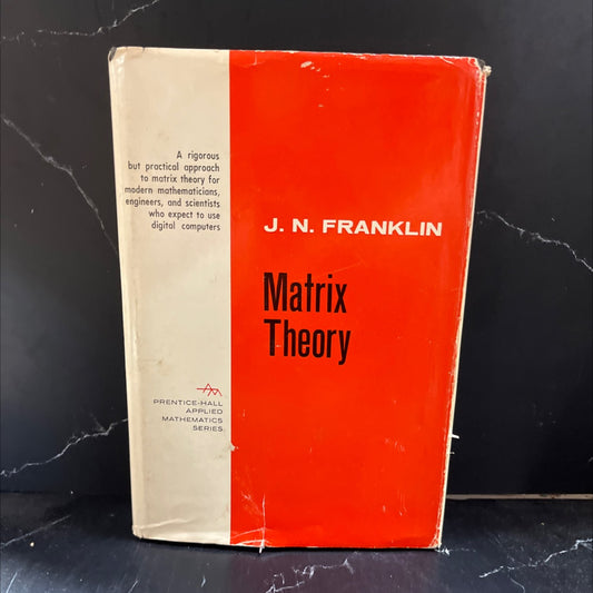 matrix theory book, by Joel N. Franklin, 1968 Hardcover image 1