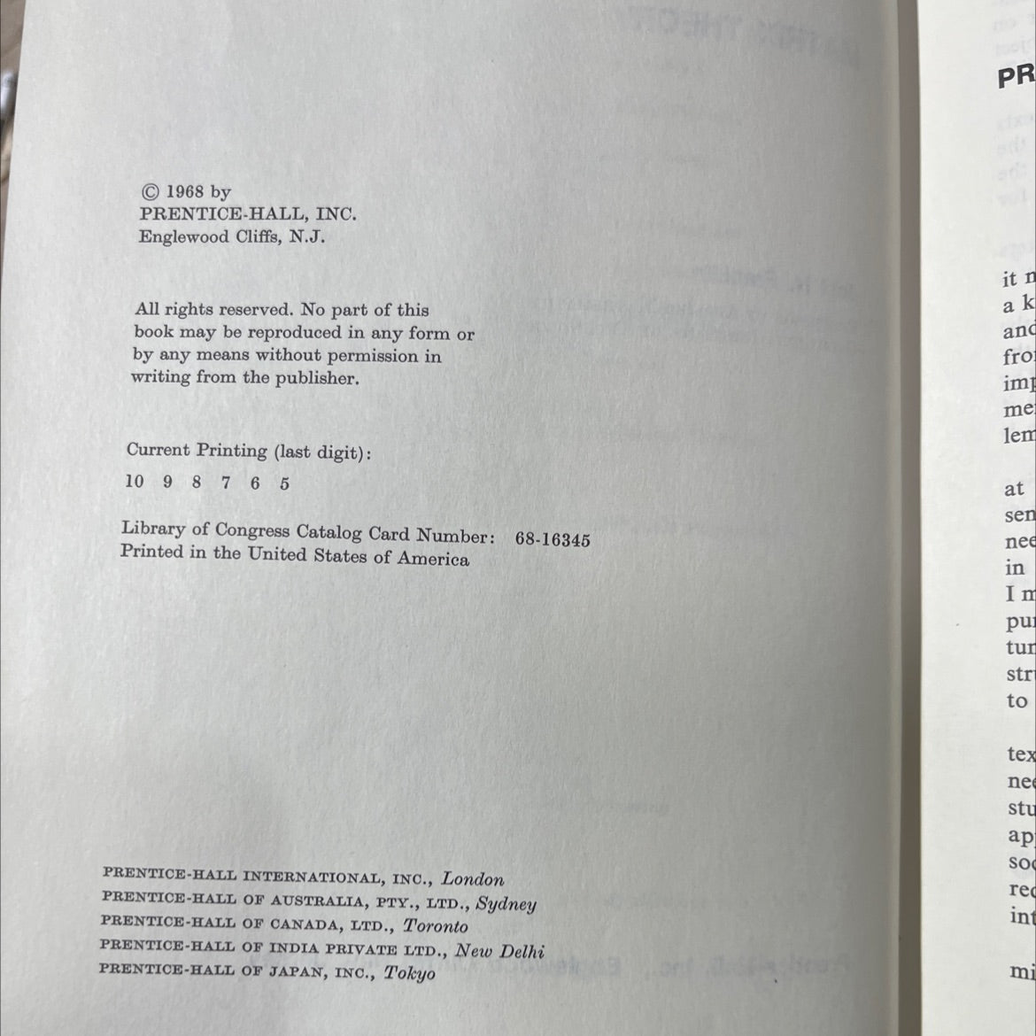 matrix theory book, by Joel N. Franklin, 1968 Hardcover image 3