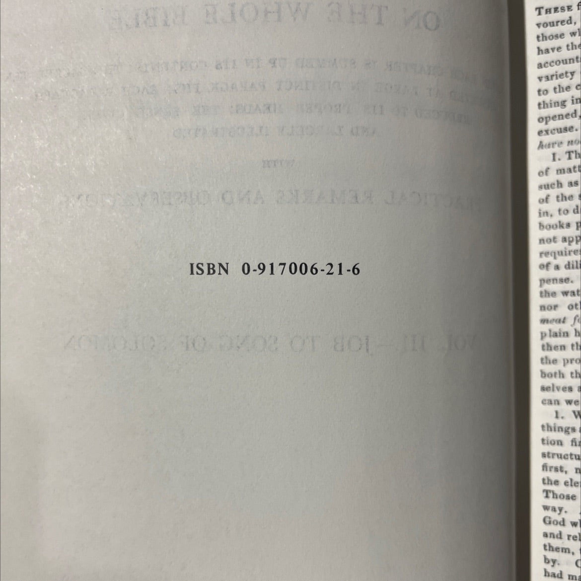 matthew henry's commentary on the whole bible vol. iii job to song of solomon book, by matthew henry, 1970 Hardcover image 3