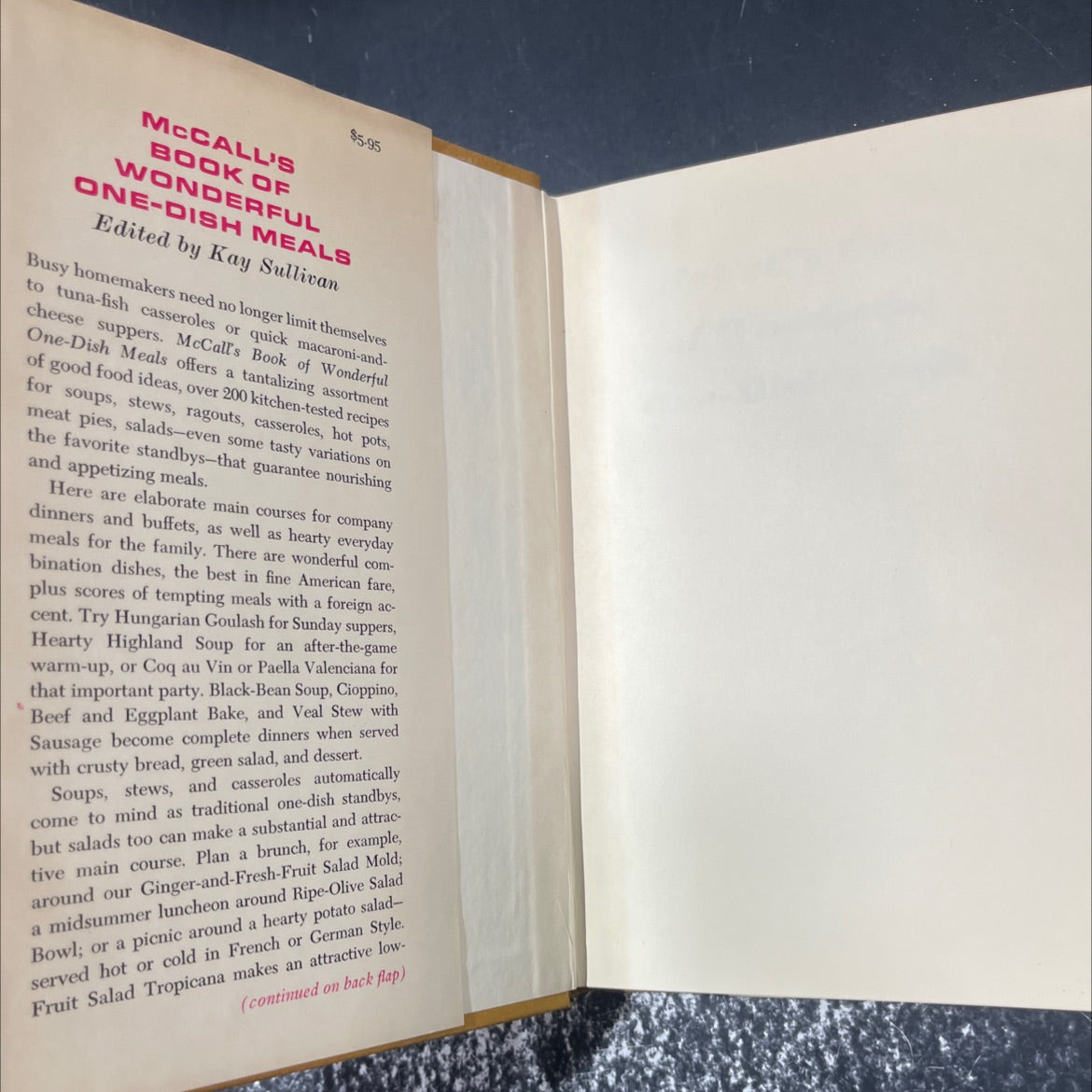 mccall's book of wonderful one-dish meals book, by kay sullivan, 1972 Hardcover image 4