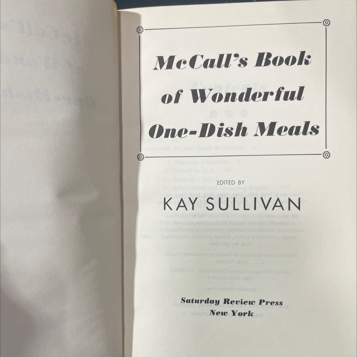 mccall's book of wonderful one-dish meals book, by kay sullivan, 1972 Hardcover image 2