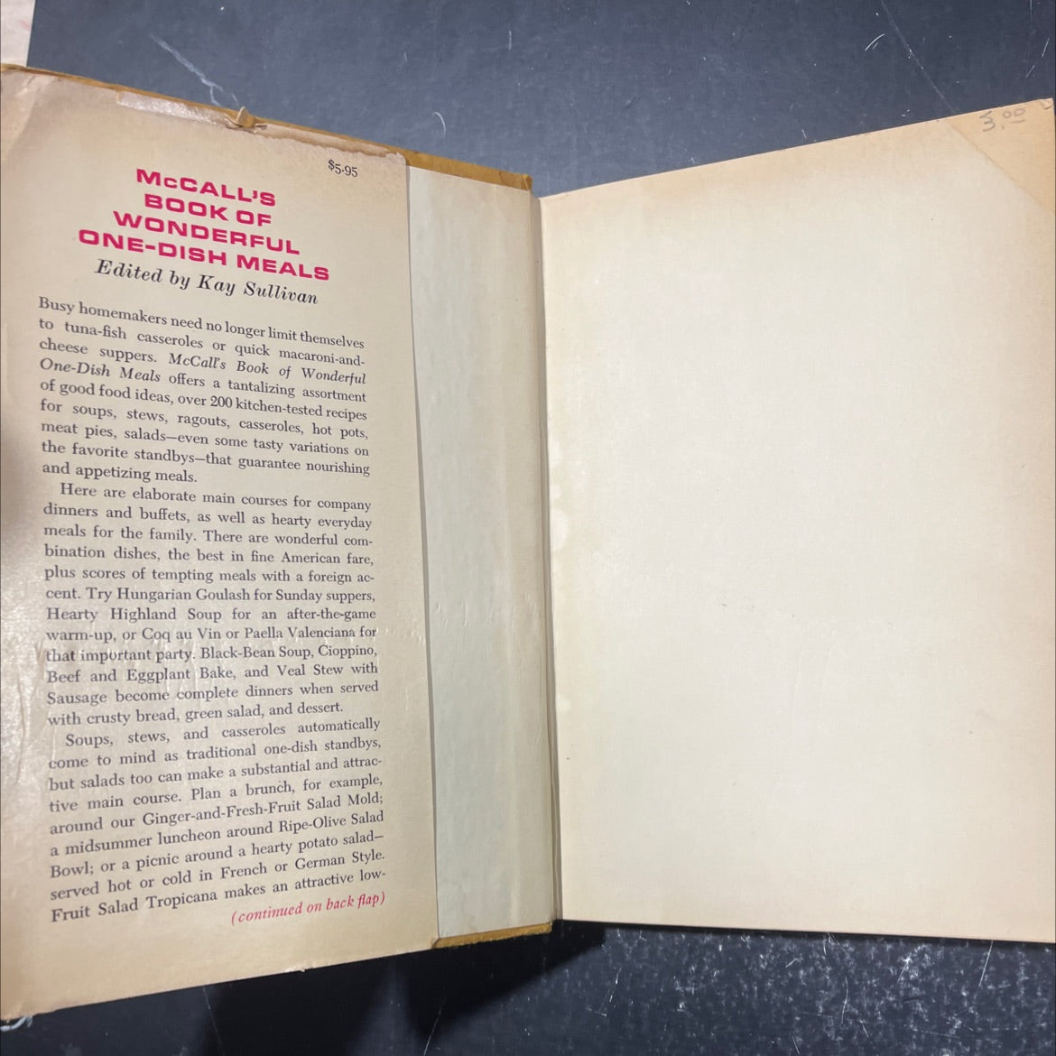 mccall's book of wonderful one-dish meals book, by kay sullivan, 1972 Hardcover image 4