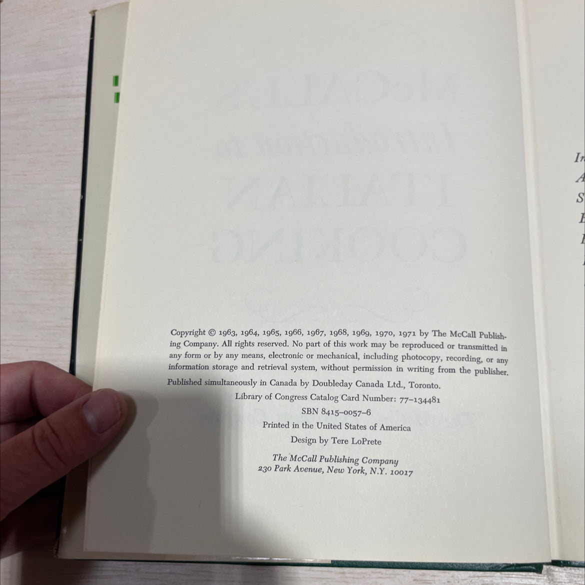 mccall's introduction to italian cooking book, by unknown, 1971 Hardcover image 3