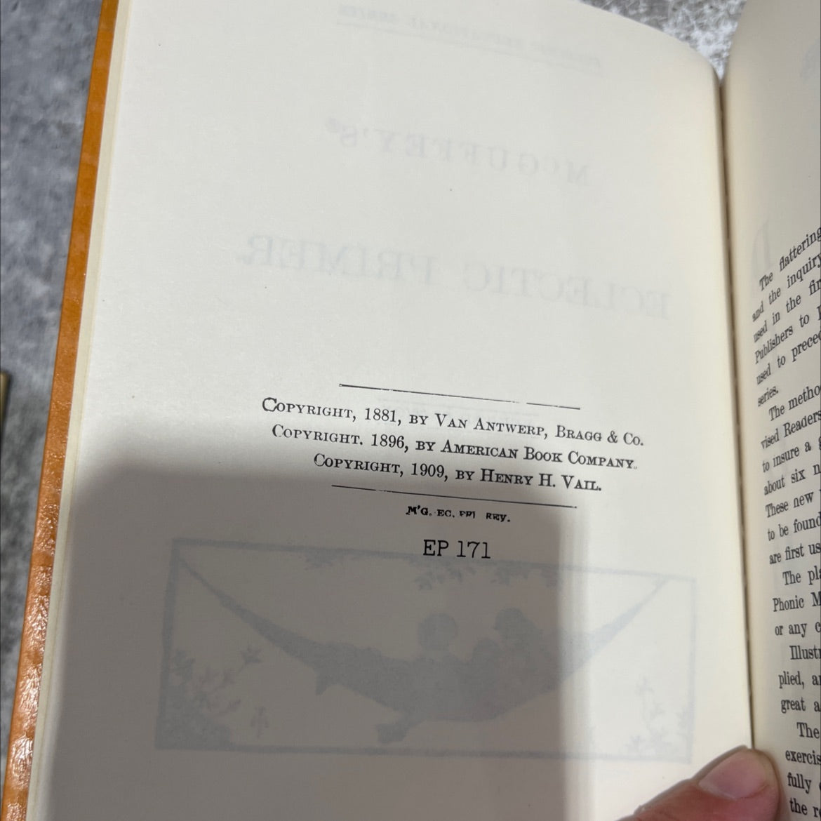 mcguffey's eclectic primer revised edition book, by unknown, 1909 Hardcover image 3